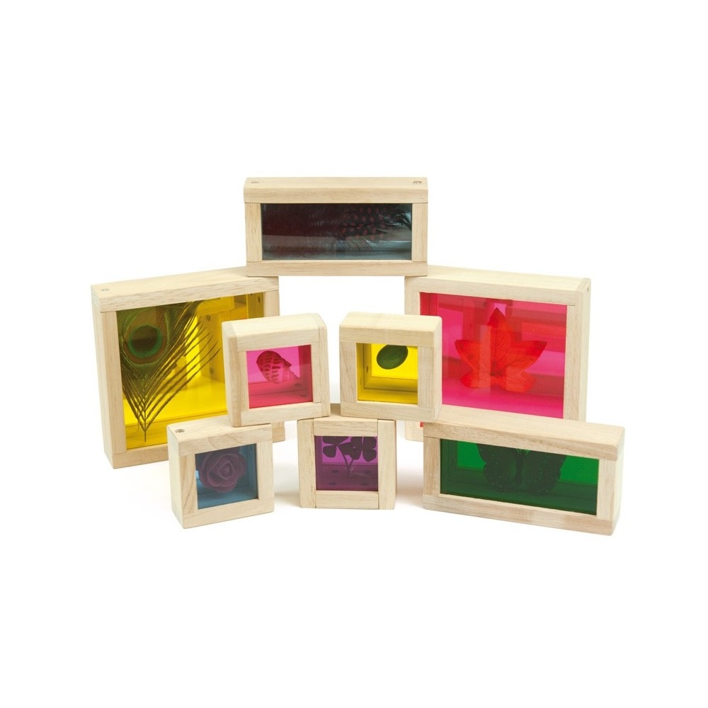 Bloques Sensoriales de Madera con reverso de Espejo Treasure Blocks - Imagen 2