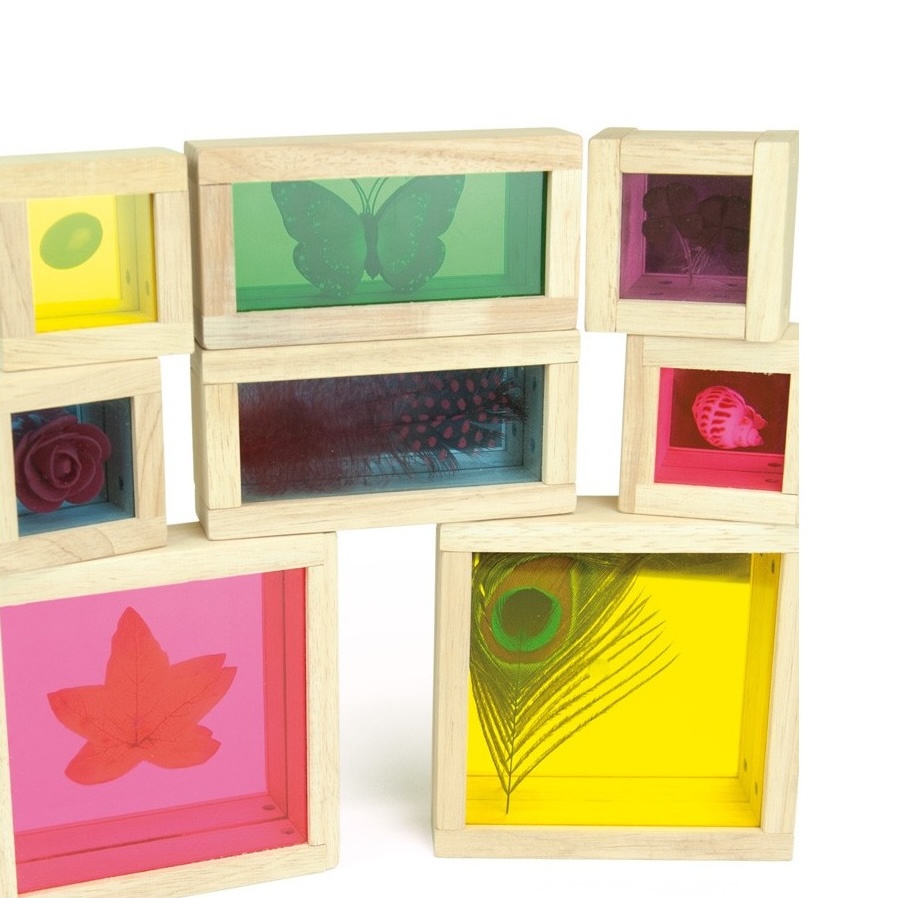 Bloques Sensoriales de Madera con reverso de Espejo Treasure Blocks - Imagen 4