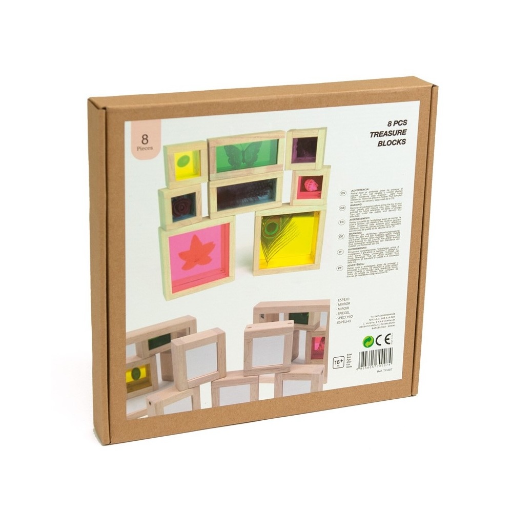 Bloques Sensoriales de Madera con reverso de Espejo Treasure Blocks - Imagen 9