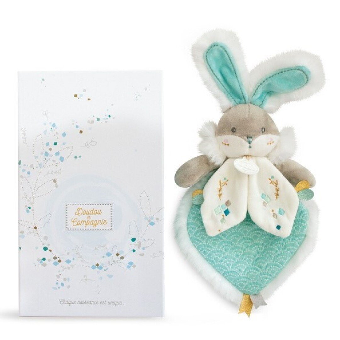 Doudou Conejo Verde Menta con Caja de Regalo (24 cm) - Imagen 2