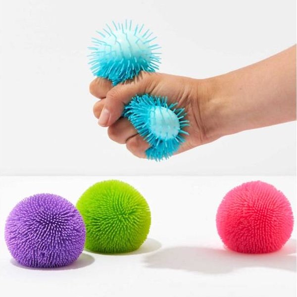 Pelota Sensorial Antiestrés para Estrujar Peluda Morada - Imagen 3