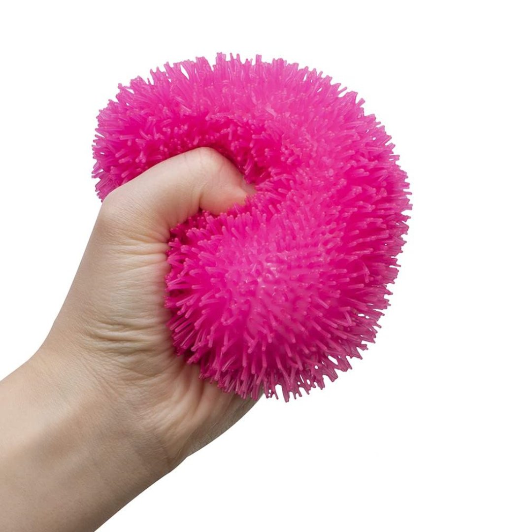 Pelota Sensorial Antiestrés para Estrujar Peluda Rosa - Imagen 4